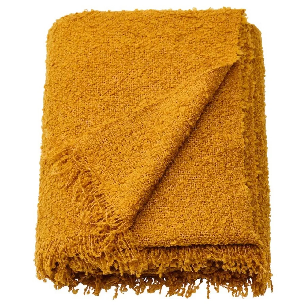 SANDBRODD Throw, dark yellow, 51x67 
